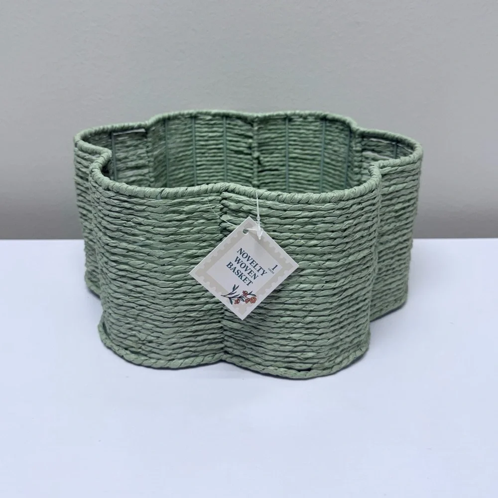Target Bullseye Playground Green Flower Shaped Novelty Open Woven Basket, 2026